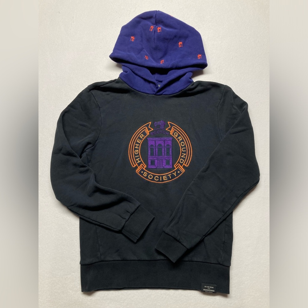 Scotch & Soda Higher‎ Ground Society Embroidered Hoodie Sweatshirt Mens Sz Small